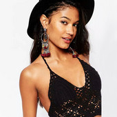 Cercei lungi de dama in trei culori