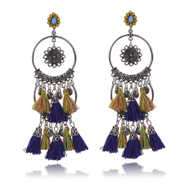 Cercei lungi de dama in trei culori