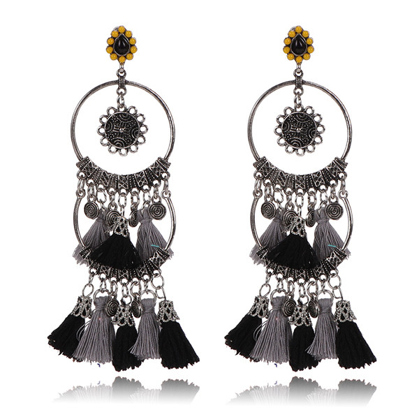 Cercei lungi de dama in trei culori