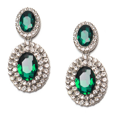 Дамски стилни обеци в няколко цвята с декоративни камъни