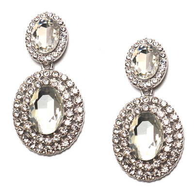 Дамски стилни обеци в няколко цвята с декоративни камъни