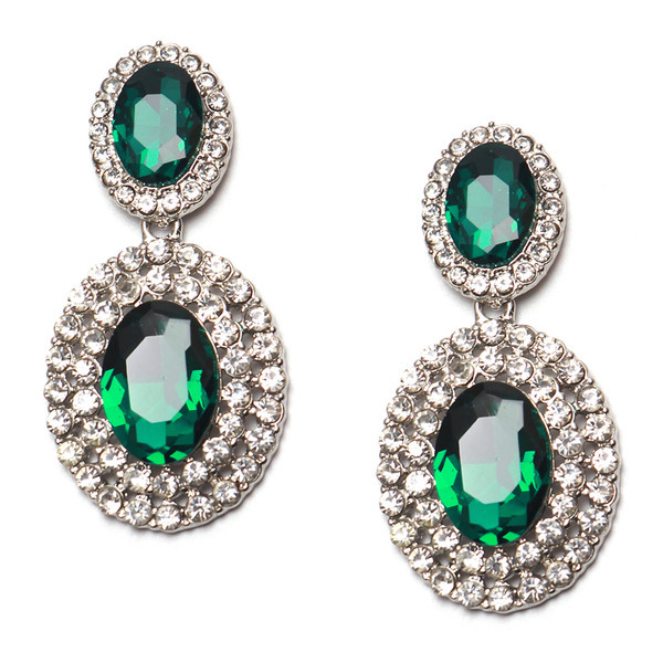 Дамски стилни обеци в няколко цвята с декоративни камъни