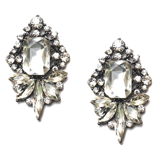 Cercei moderni de dama cu pietre colorate