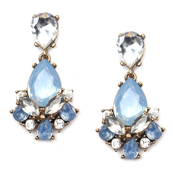 Díszkövekkel díszített női fülbevaló két színben