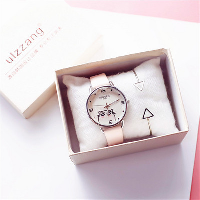 Ceas delicat de dama in trei culori cu aplicatie