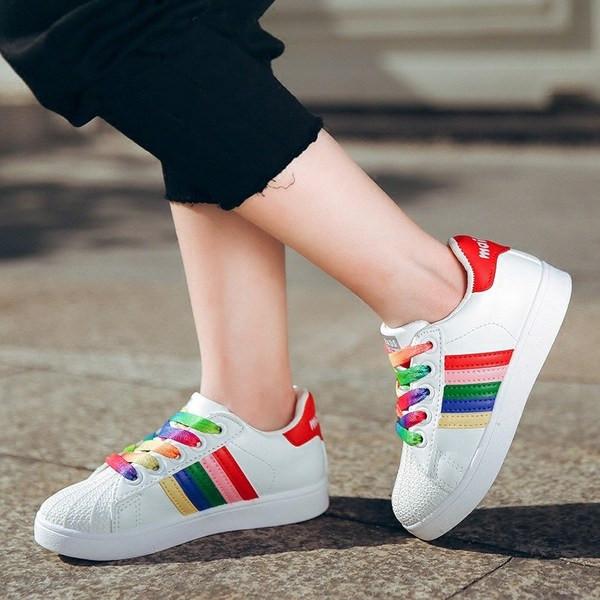 Tenisi moderni pentru copii pentru fete cu cravate colorate