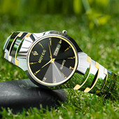 Ceas de bărbați din metal, elegant, rezistent la apă