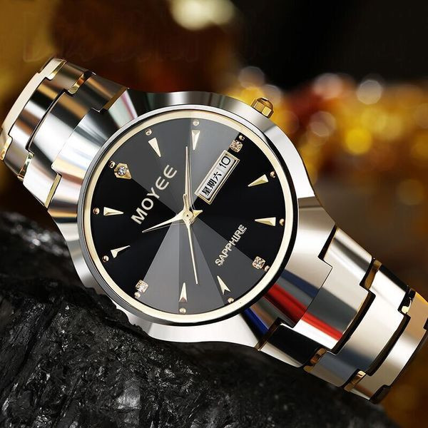 Ceas de bărbați din metal, elegant, rezistent la apă