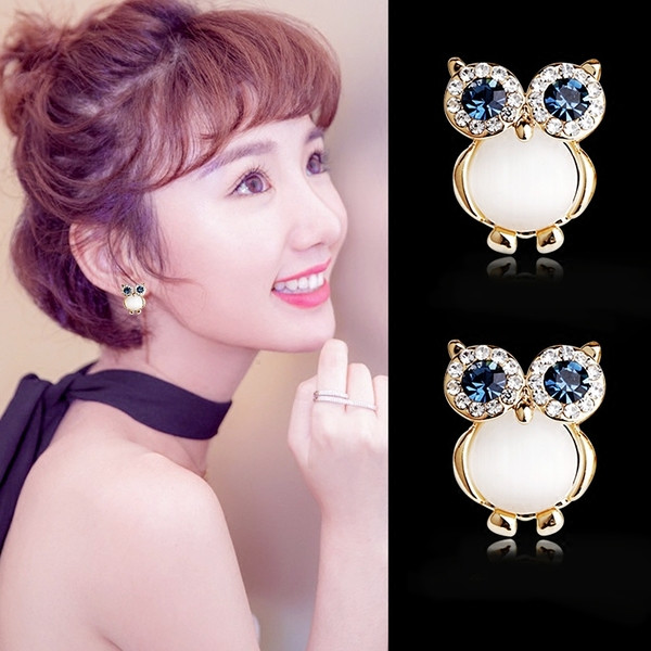 Alkalmi női fülbevaló bagoly formájú