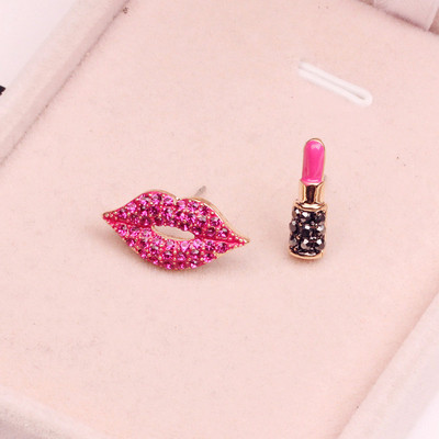 Cercei moderni de dama in roz si rosu