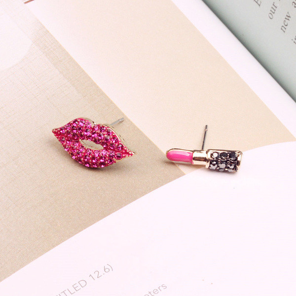 Cercei moderni de dama in roz si rosu