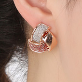 Alkalmi női fülbevaló brokáttal, három színben