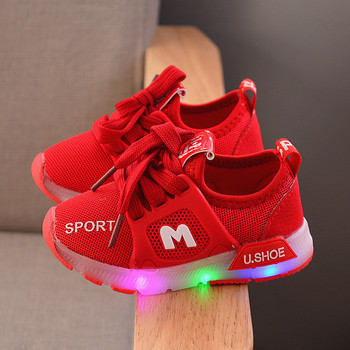Αθλητικά παιδικά παπούτσια με φοτάκια σε τέσσερα χρώματα για αγόρια και κορίτσια 