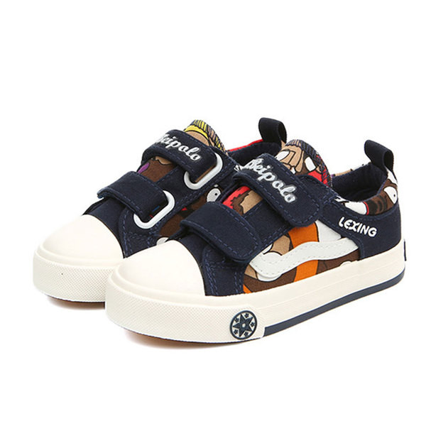 Pantofi casual pentru copii pentru baieti cu autocolante si aplicatie colorata