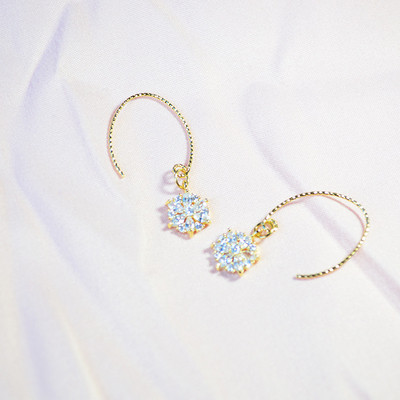 Cercei casual dama cu pietre decorative in doua culori