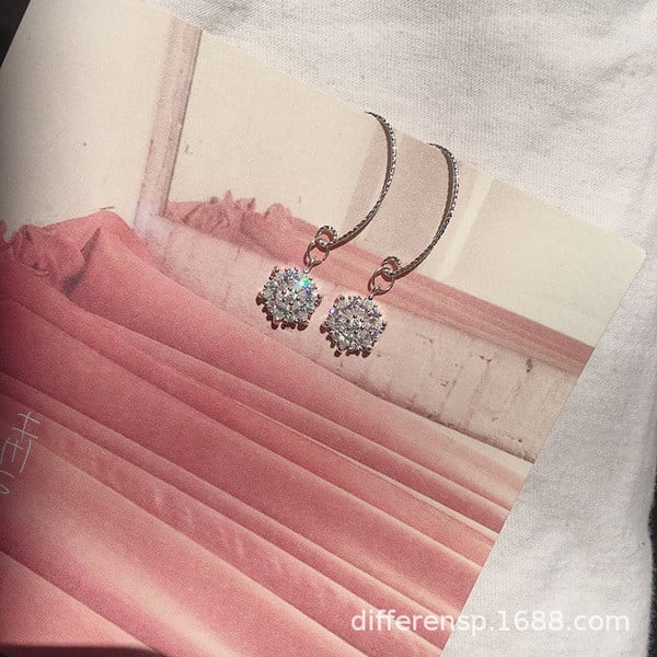 Cercei casual dama cu pietre decorative in doua culori