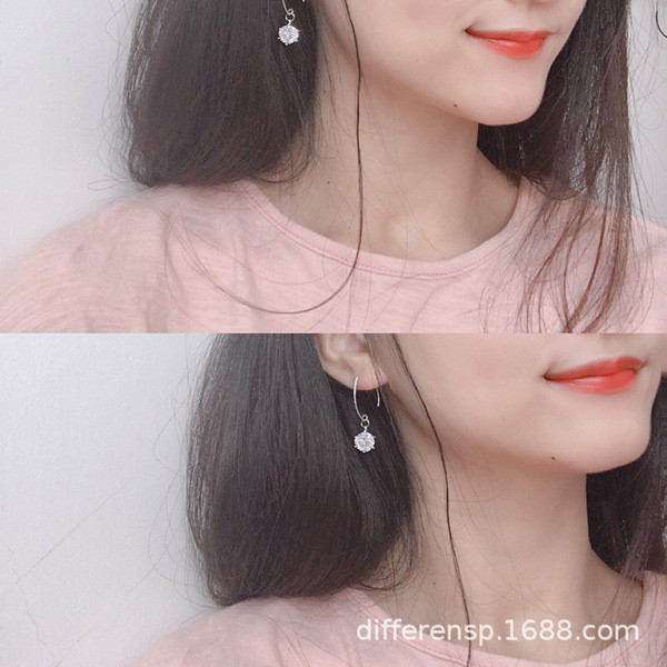 Cercei casual dama cu pietre decorative in doua culori