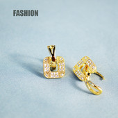 Cercei de dama in doua culori cu pietre