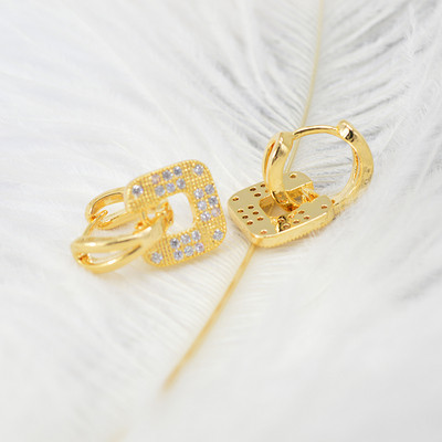 Cercei de dama in doua culori cu pietre