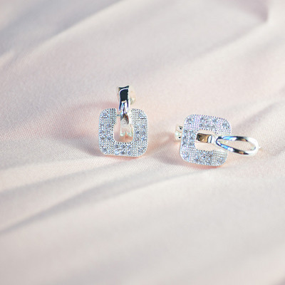 Cercei de dama in doua culori cu pietre