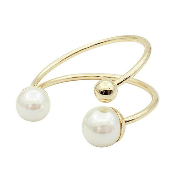 Bratara de dama moderna cu perle decorative din aur si argint