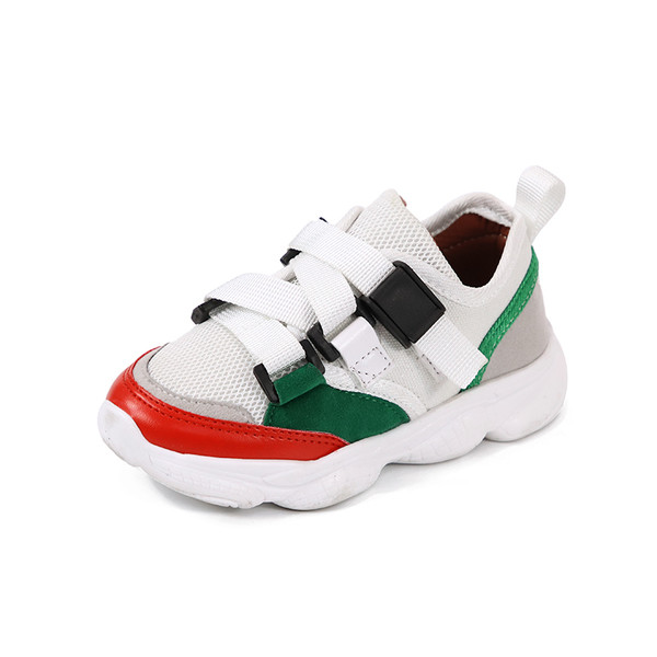 Tenisi moderni pentru copii pentru fete cu element din piele intoarsa in doua culori