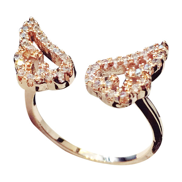 Díszkövekkel díszített női gyűrű két színben