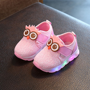 Φωτιζόμενα παιδικά παπούτσια με λουράκια βελκρό για κορίτσια και αγόρια με τρισδιάστατο στοιχείο