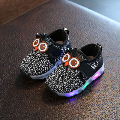 Φωτιζόμενα παιδικά παπούτσια με λουράκια βελκρό για κορίτσια και αγόρια με τρισδιάστατο στοιχείο