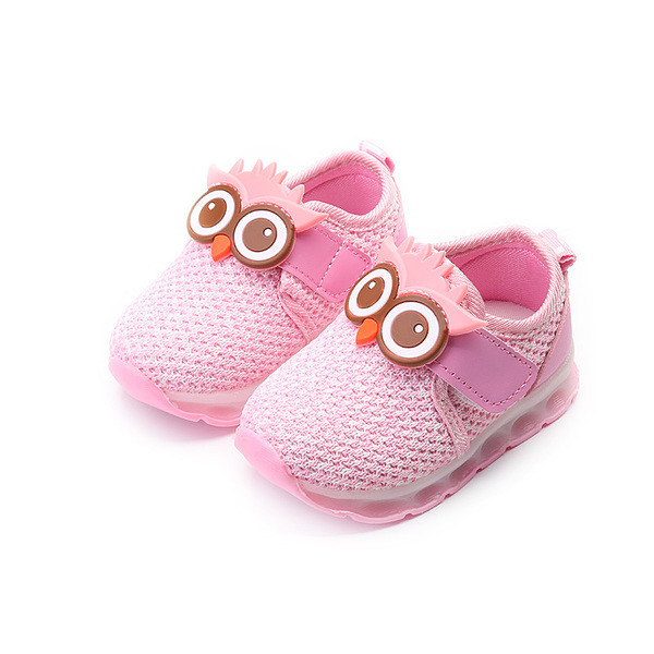 Φωτιζόμενα παιδικά παπούτσια με λουράκια βελκρό για κορίτσια και αγόρια με τρισδιάστατο στοιχείο