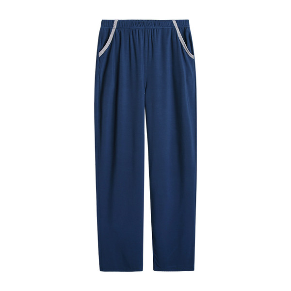 Férfi sima pizsamanadrág zsebekkel, magas derékkal