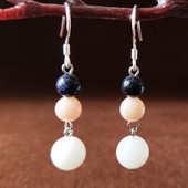 Gyöngyös női fülbevaló három színben