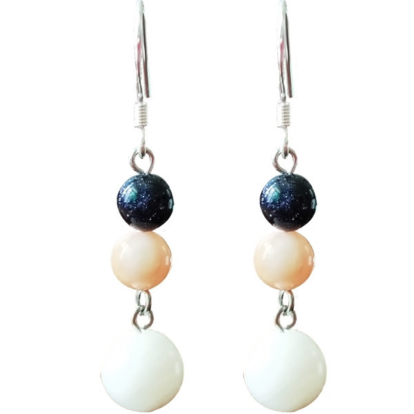 Gyöngyös női fülbevaló három színben