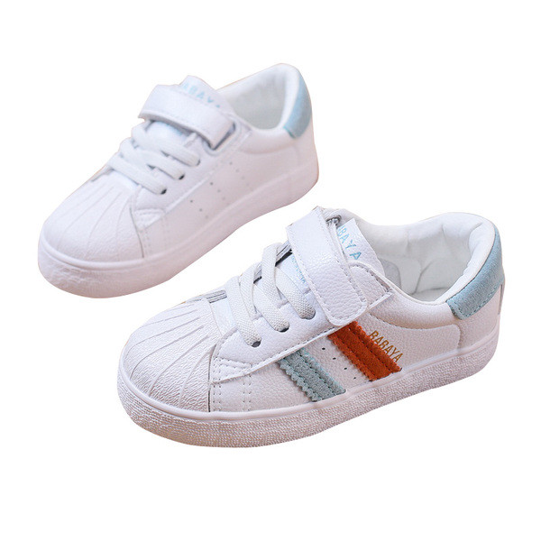 Tenisi casual pentru copii pentru baieti si fete cu autocolante in alb