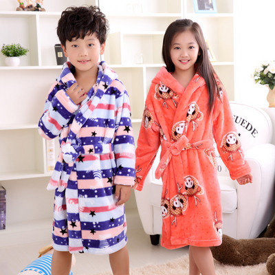 Children`s soft bathrobe for girls and boys