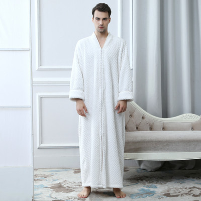 Halat de baie lung și gros cu fermoar în mai multe culori