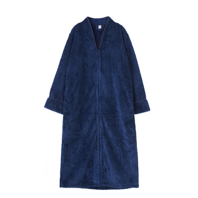 Halat de baie lung și gros cu fermoar în mai multe culori