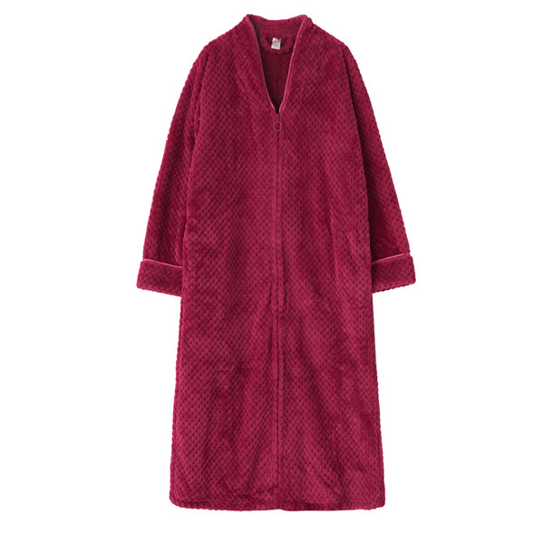 Halat de baie lung și gros cu fermoar în mai multe culori