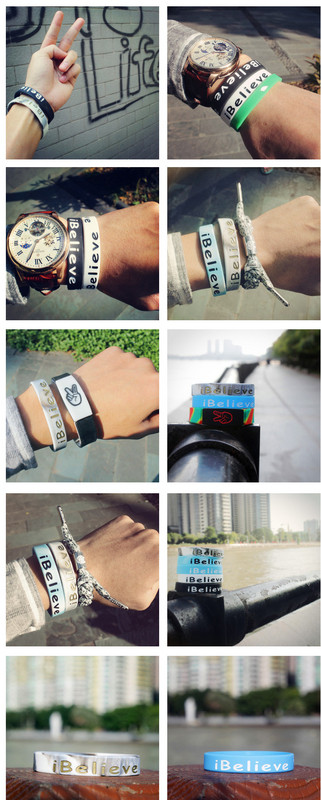 Férfi sport karkötő felirattal