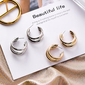 Cercei casual dama in doua nuante