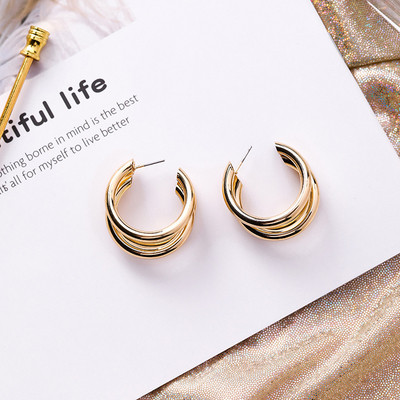 Cercei casual dama in doua nuante