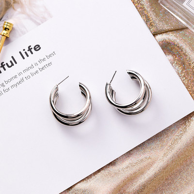 Cercei casual dama in doua nuante