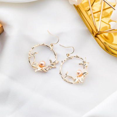 Cercei casual dama cu elemente florale