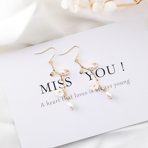 Cercei casual dama cu elemente florale