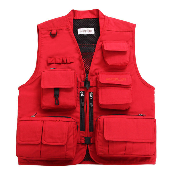 Γιλέκο με πολλές τσέπες σε τρία χρώματα κατάλληλο για ψάρεμα