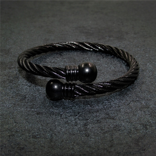 Alkalmi férfi karkötő fekete színben