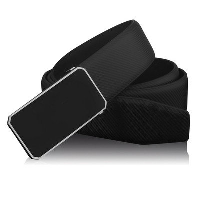 Elegáns férfi öv fekete-fehér színben, csattal