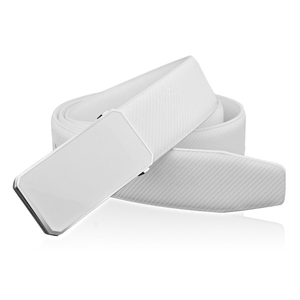 Elegáns férfi öv fekete-fehér színben, csattal