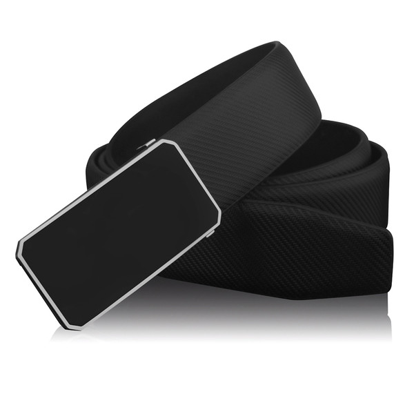 Elegáns férfi öv fekete-fehér színben, csattal