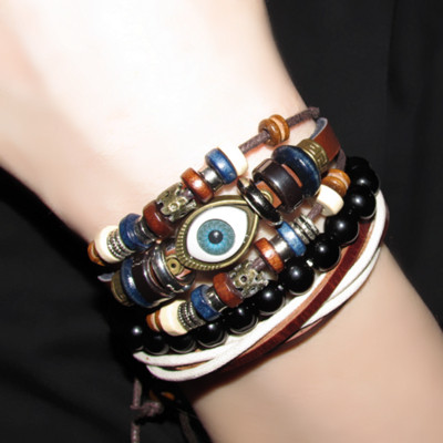 Brățară bărbătească alb-negru